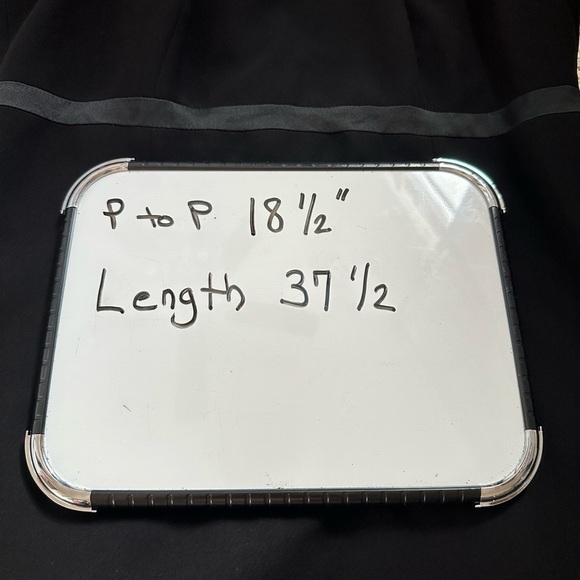 Talbots black dress sheer long sleeves, satin ribbon @ waist simple & elegant - Picture 10 of 10